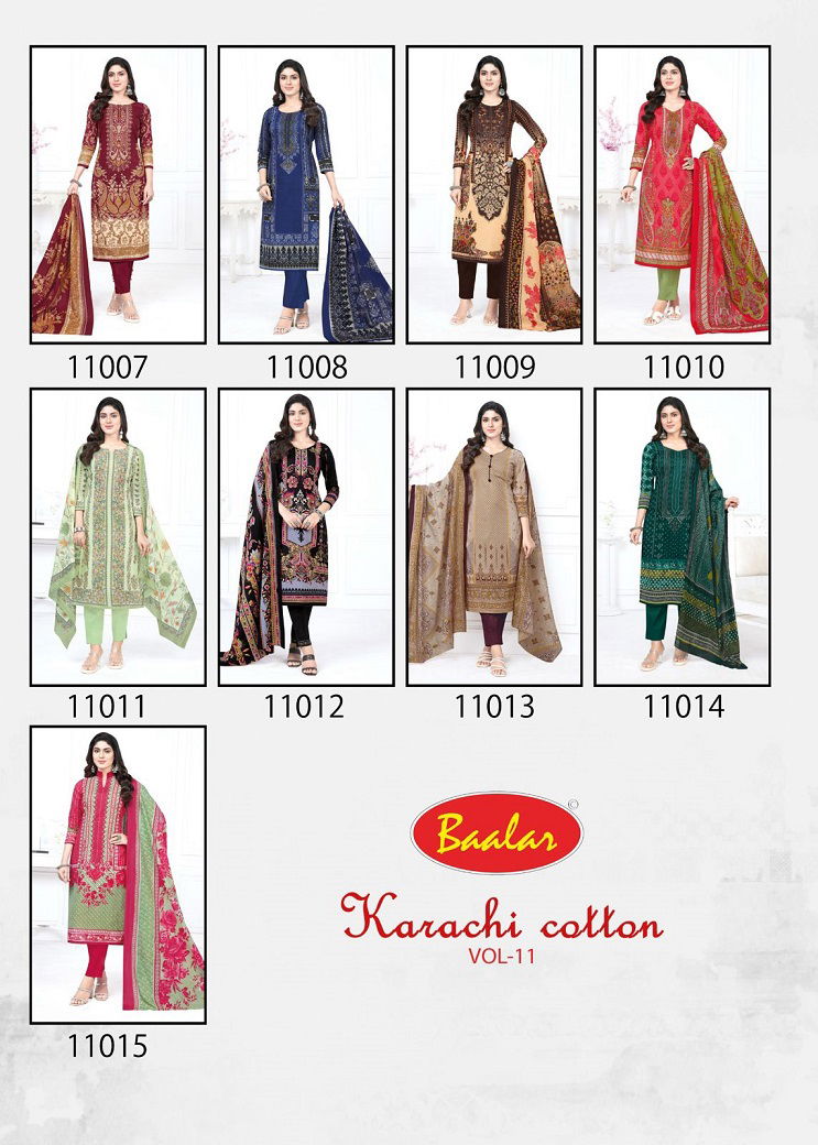 Karachi Cotton Vol 11 By Baalar Printed Karachi Cotton Dress Material Wholesale Shop In Surat